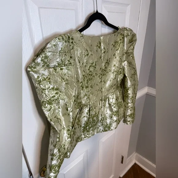 Hyacinth House Green Jacquard Bridgerton Blouse – Size Medium | Brocade NWT - Picture 11 of 14